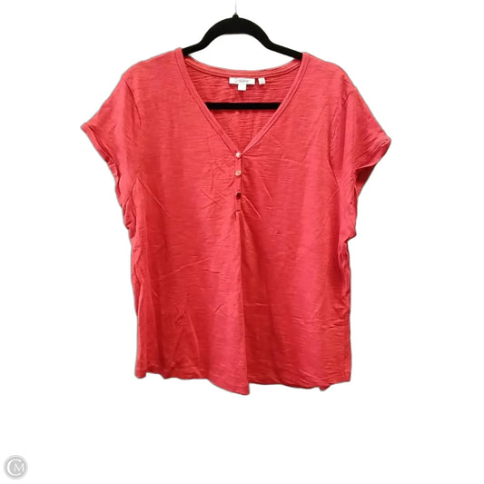 Top Short Sleeve By Chicos In Orange, Size: Xl
