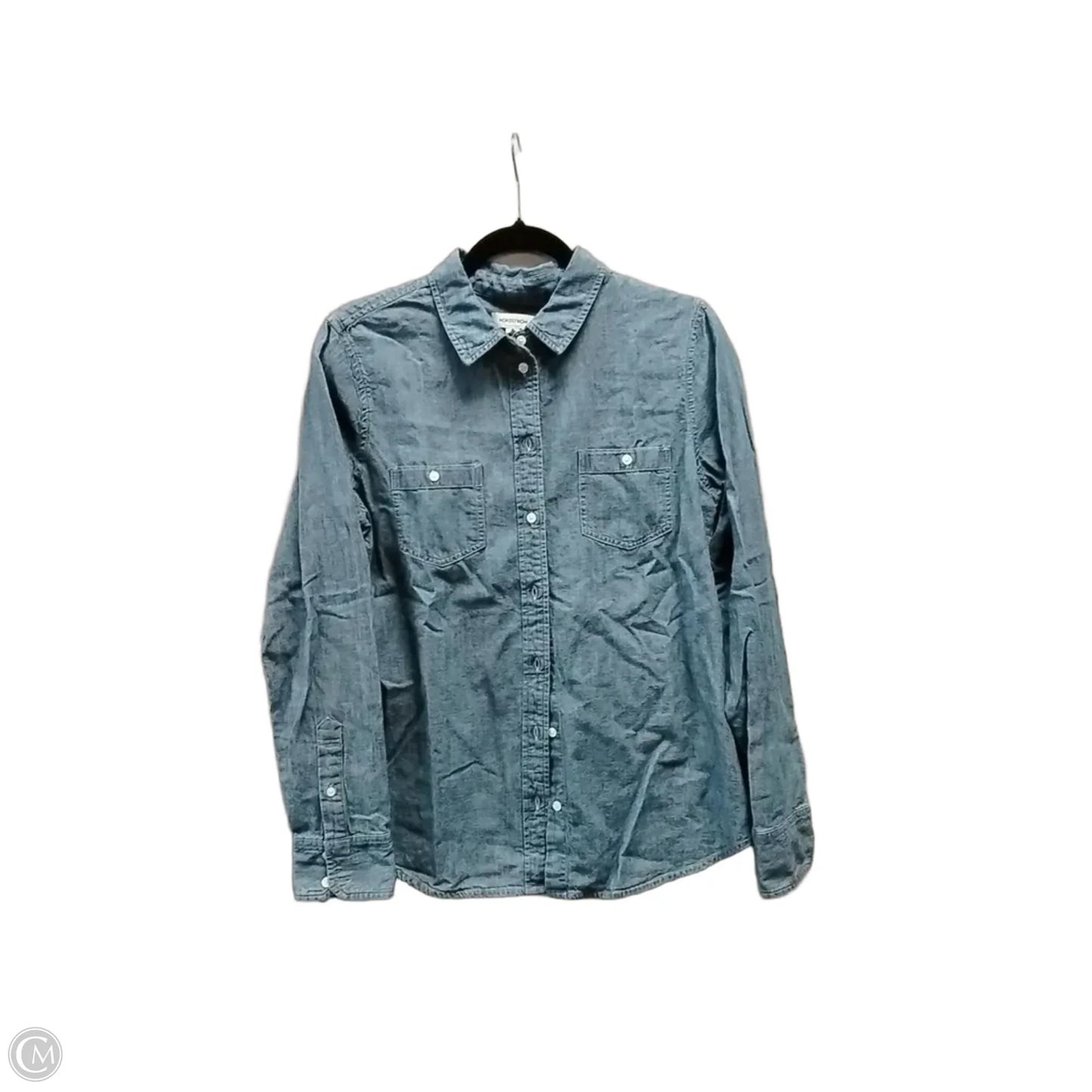 Blouse Long Sleeve By Nordstrom In Blue Denim, Size: M