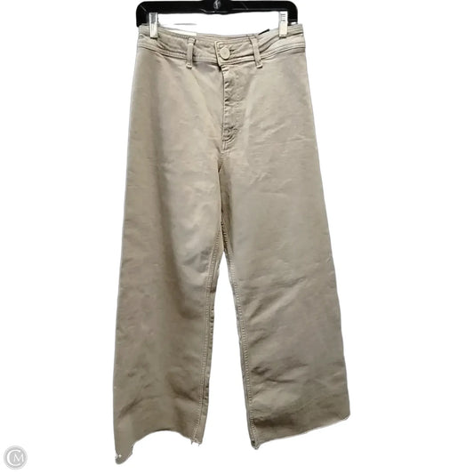 Jeans Wide Leg By Zara In Tan, Size: 8