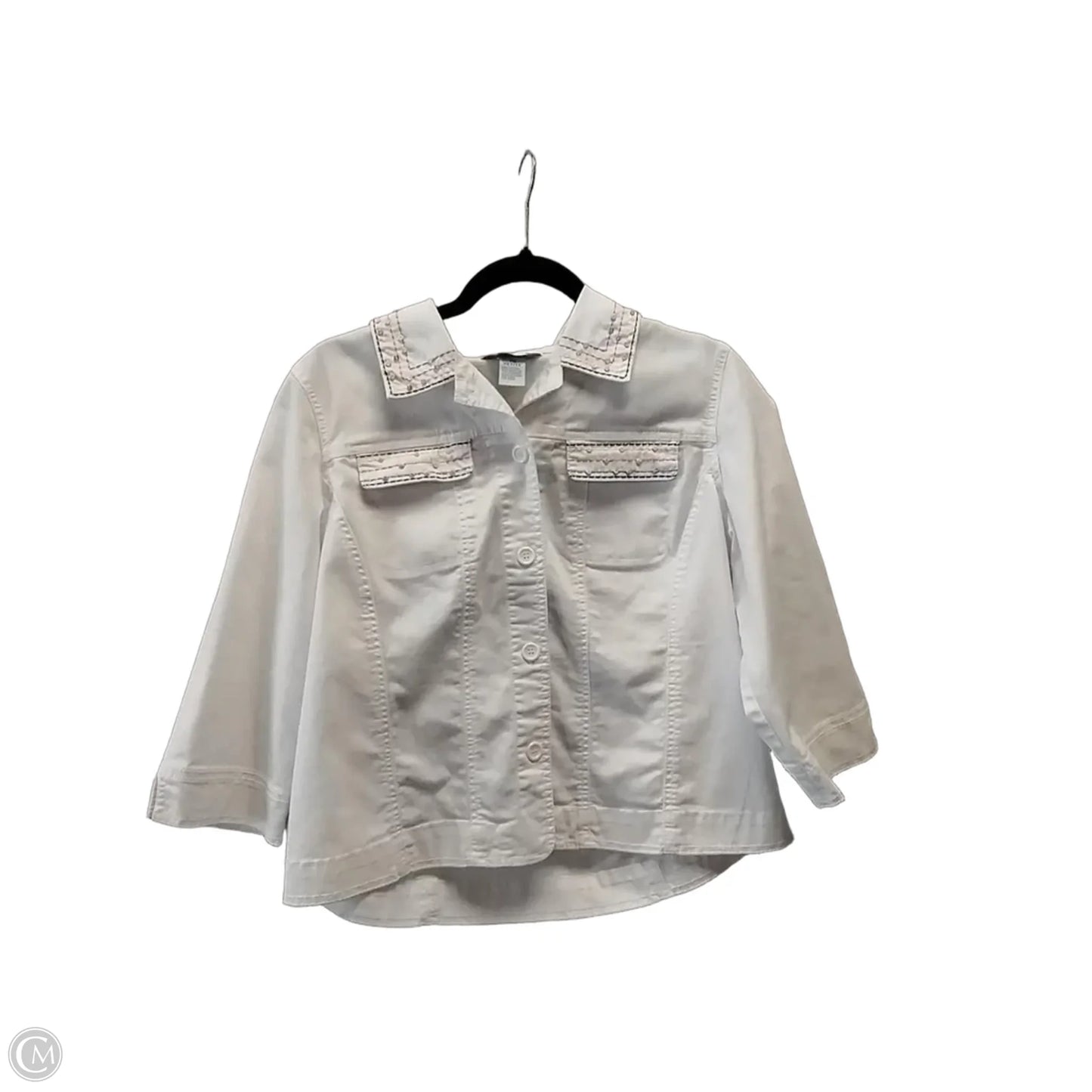 Jacket Shirt By Koret In White, Size: Mp