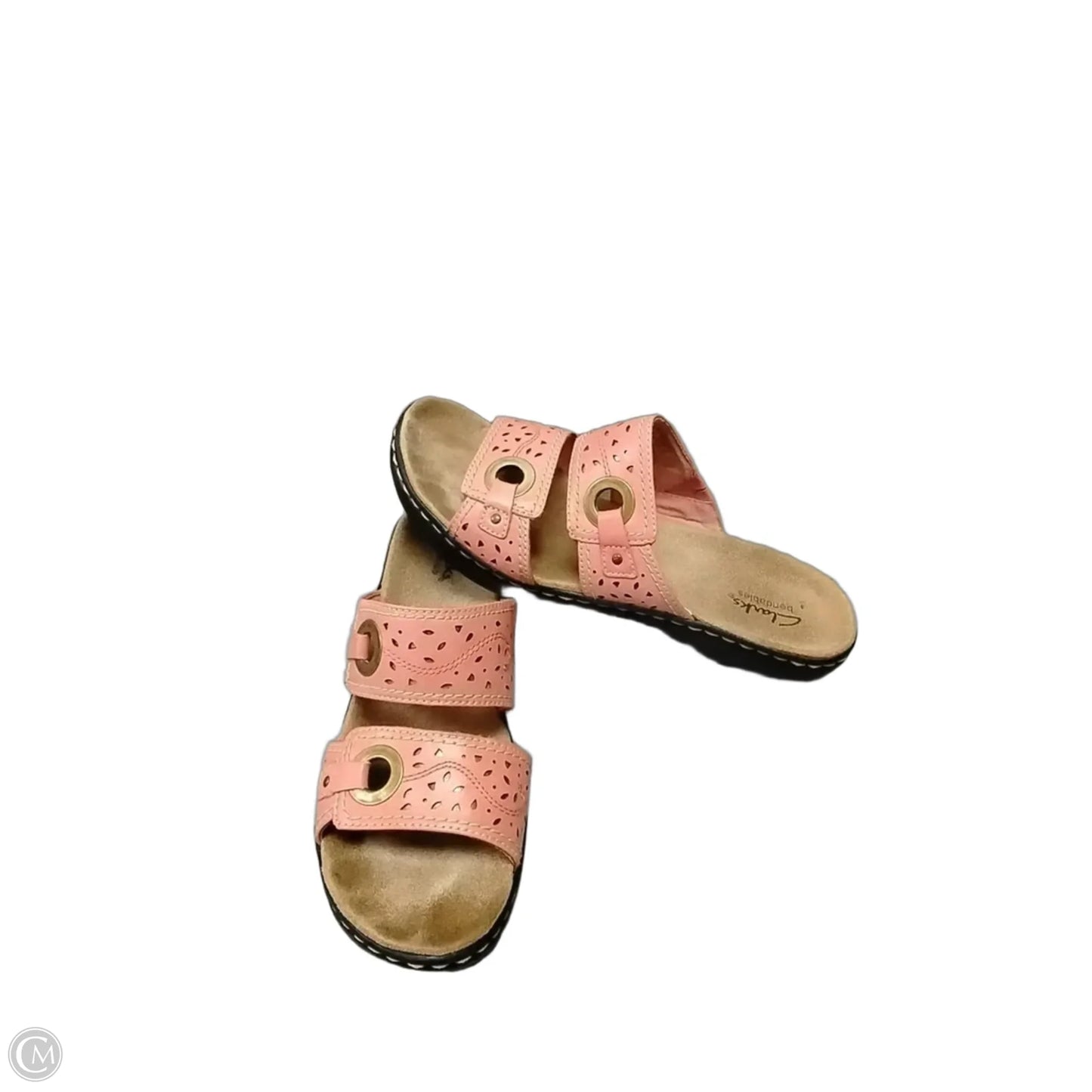Sandals Flats By Clarks In Pink & Tan, Size: 9