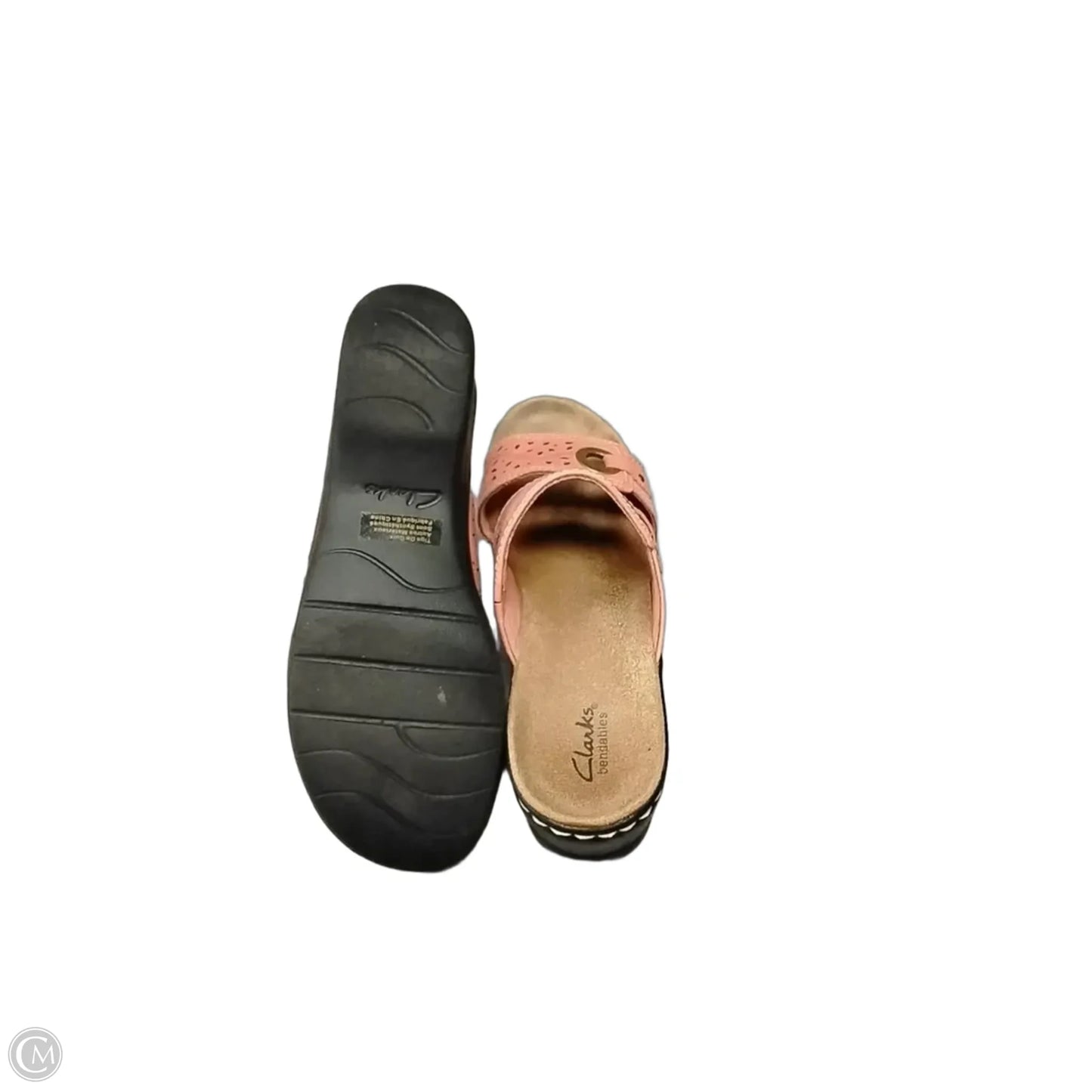 Sandals Flats By Clarks In Pink & Tan, Size: 9