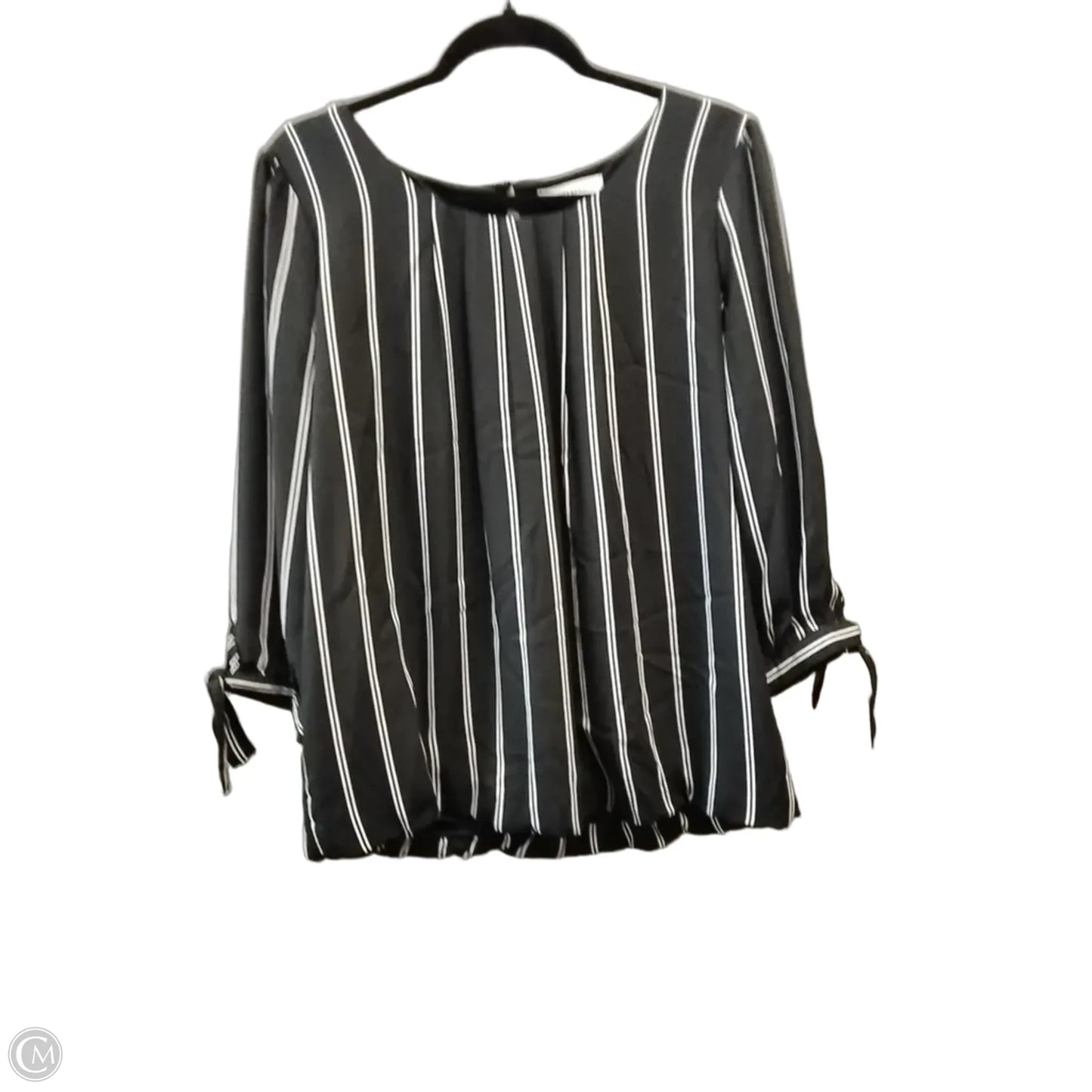 Blouse Long Sleeve By Counterparts In Black & White, Size: L