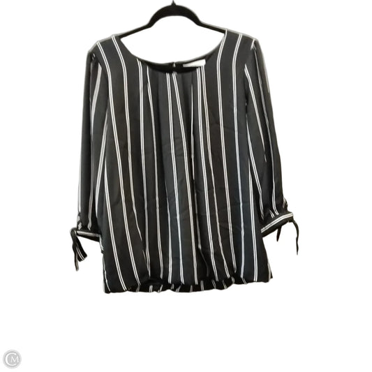Blouse Long Sleeve By Counterparts In Black & White, Size: L
