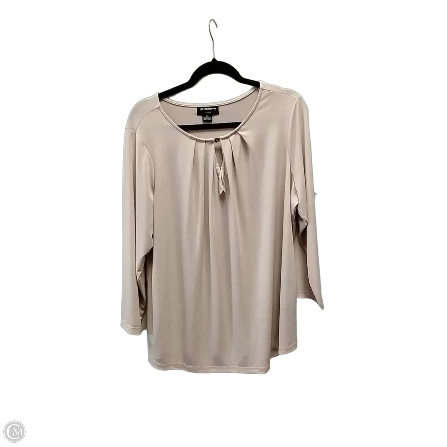 Blouse Long Sleeve By Liz Claiborne In Pink, Size: 2x