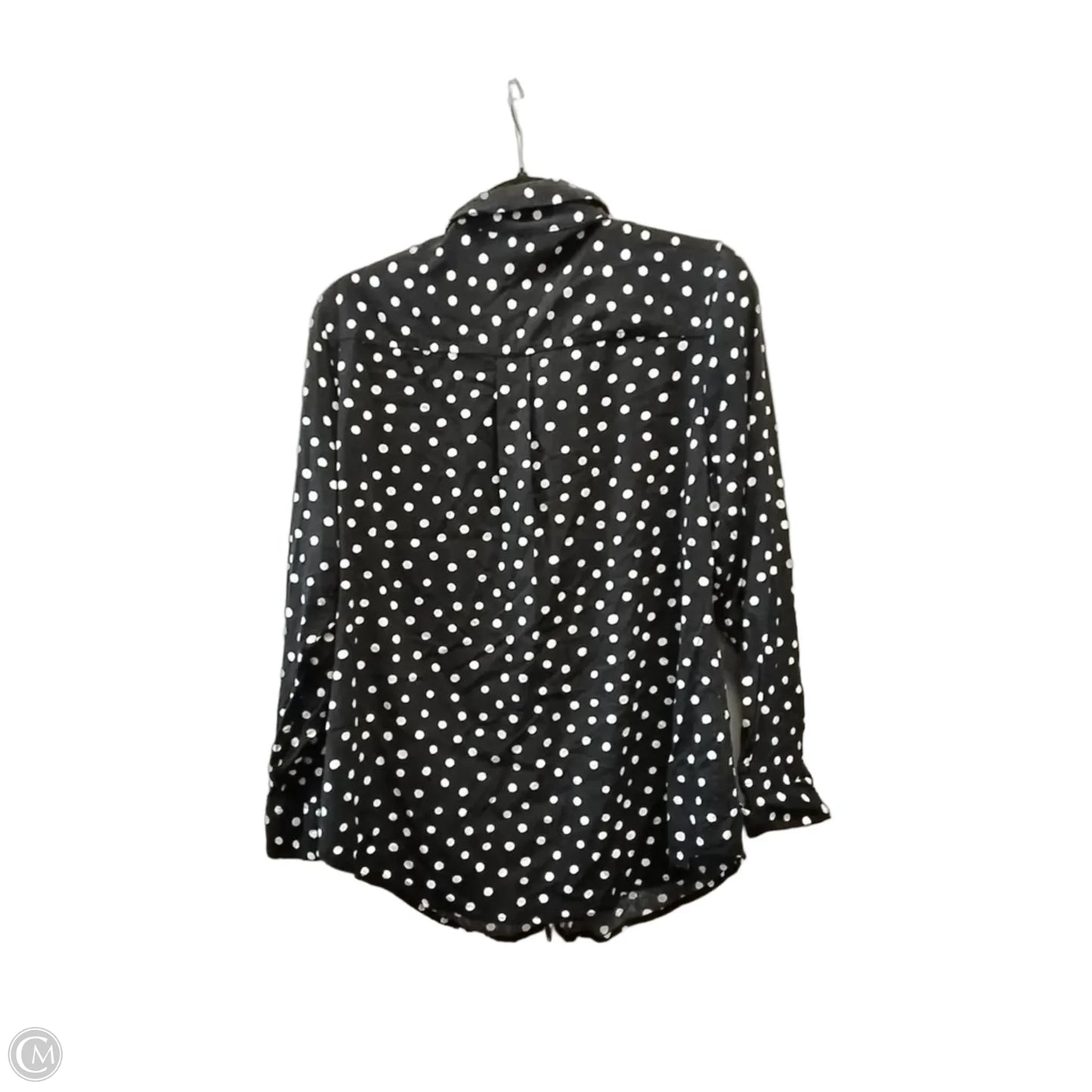 Blouse Long Sleeve By Chicos In Polkadot Pattern, Size: M