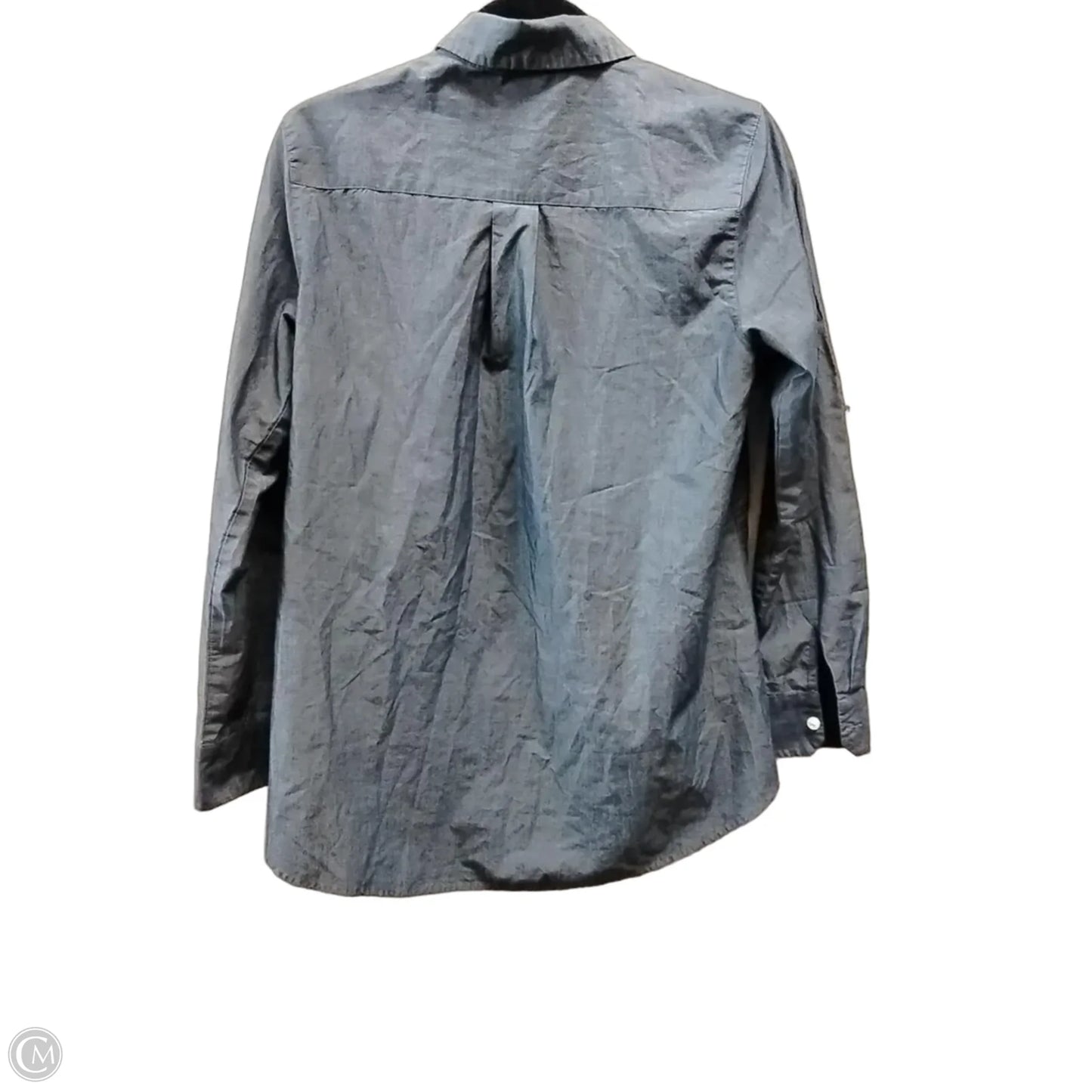 Blouse Long Sleeve By Van Heusen In Blue, Size: S