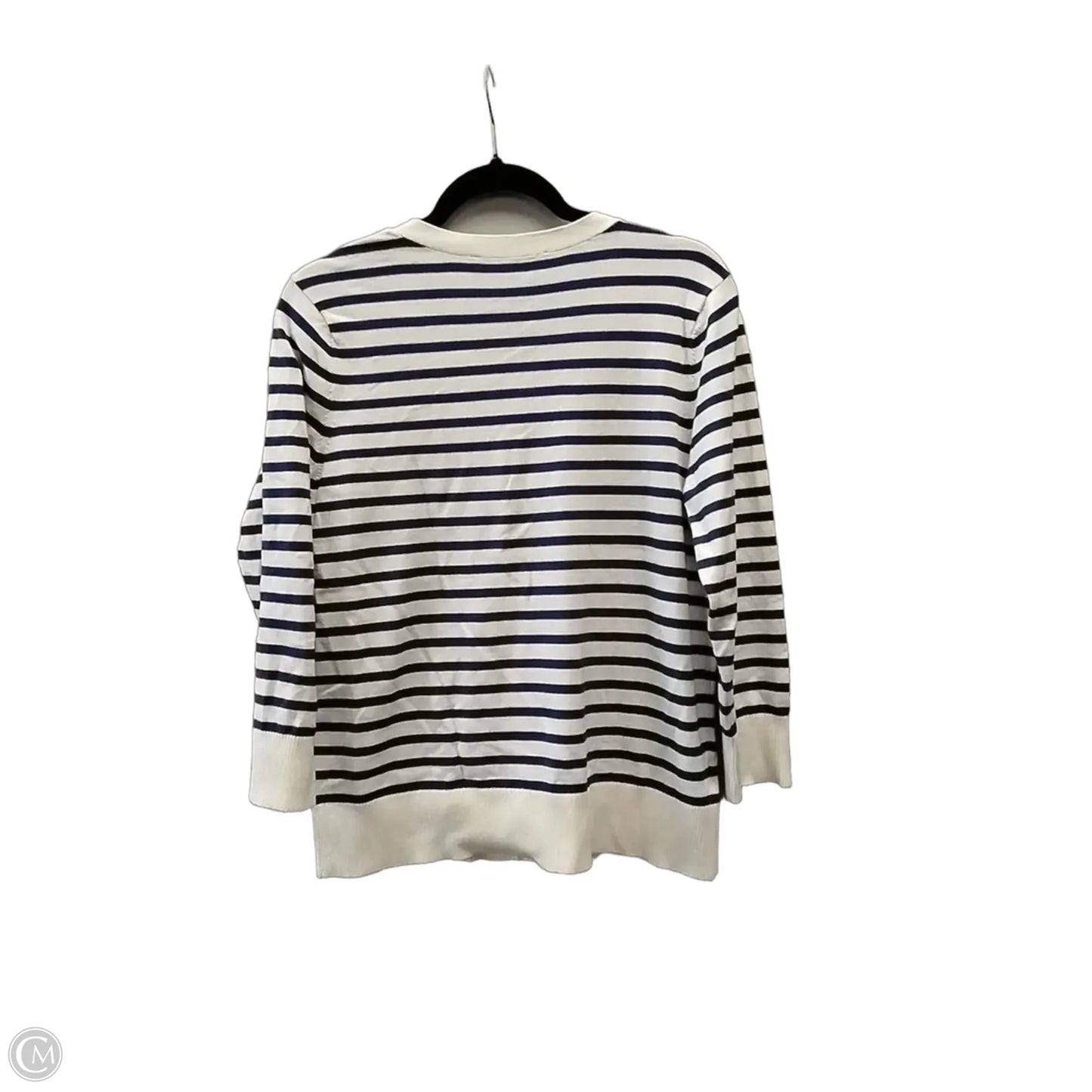 Cardigan By Loft In Striped Pattern, Size: L