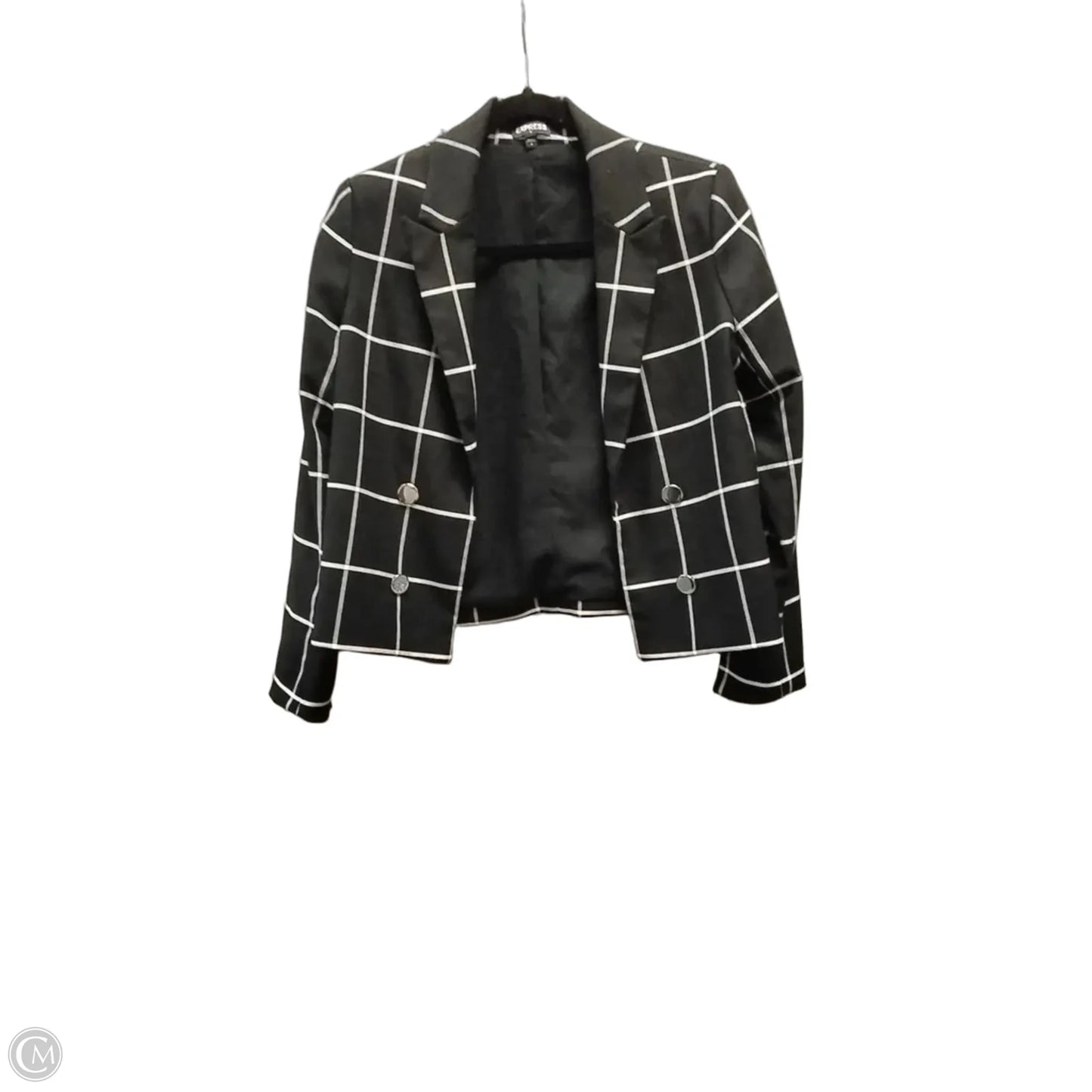 Blazer By Express In Checkered Pattern, Size: S