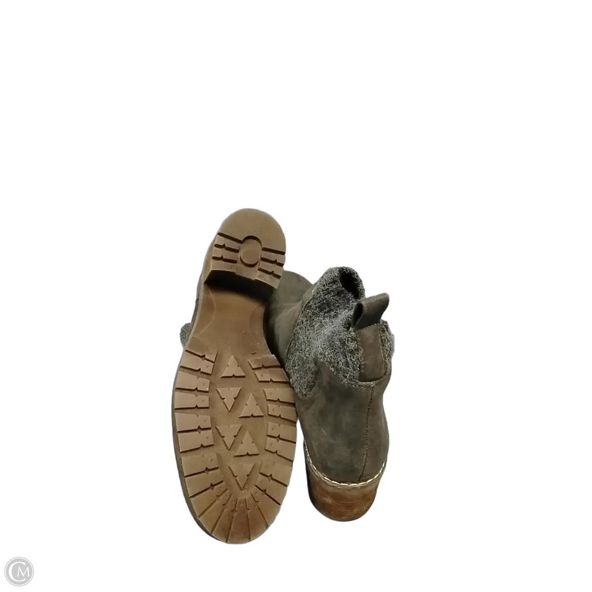 Boots Ankle Heels By Cme In Grey, Size: 11