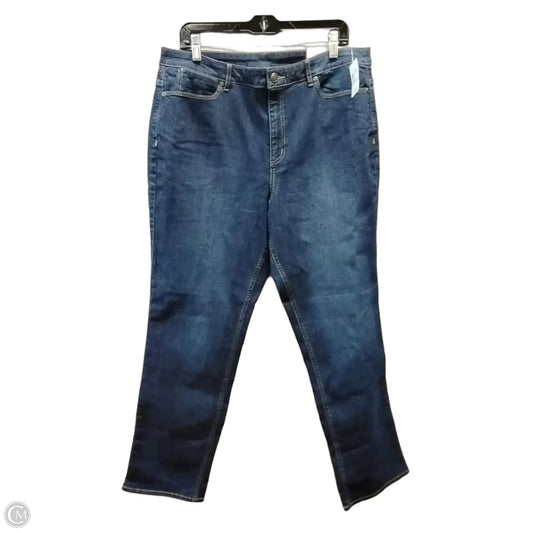 Jeans Straight By Christopher And Banks In Blue Denim, Size: 14