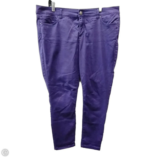 Jeans Straight By Inc In Purple Denim, Size: 16
