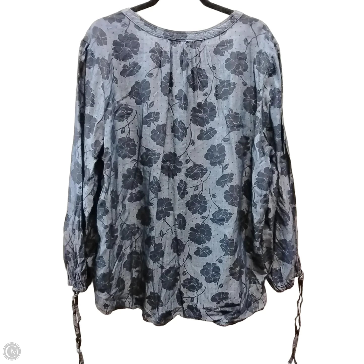 Blouse Long Sleeve By Liz Claiborne In Navy, Size: Xxl