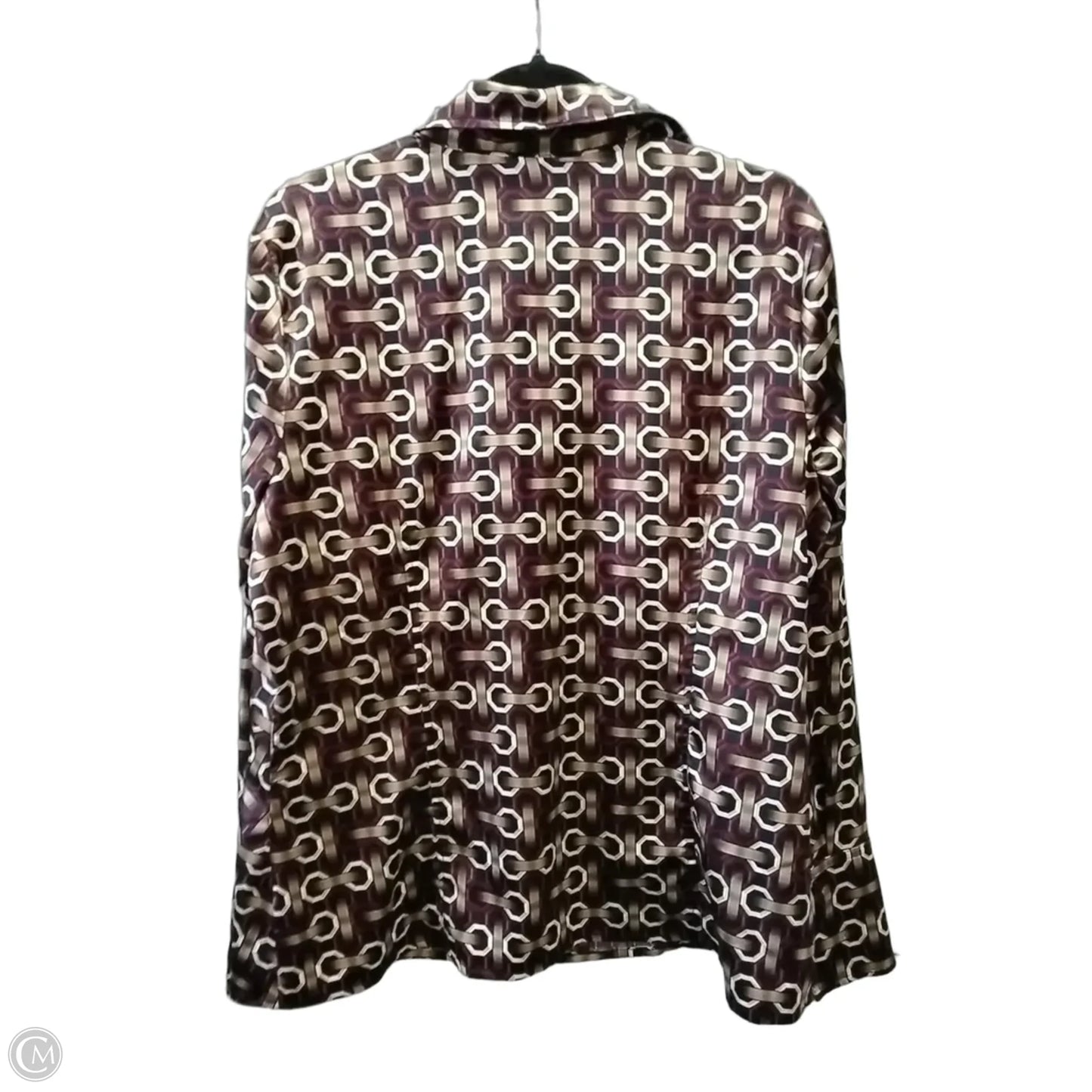 Blouse Long Sleeve By Worthington In Geometric Pattern, Size: Xl