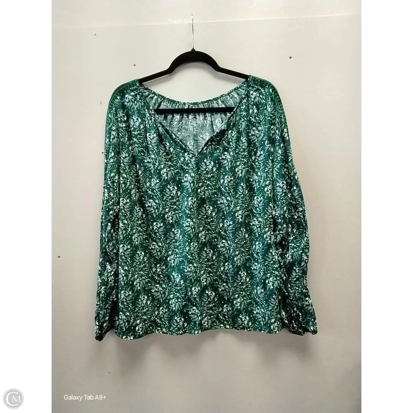 Blouse Long Sleeve By St Johns Bay In Green, Size: Xl