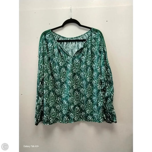 Blouse Long Sleeve By St Johns Bay In Green, Size: Xl