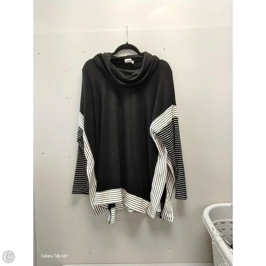 Sweatshirt Collar By Simple In Black & White, Size: Xl
