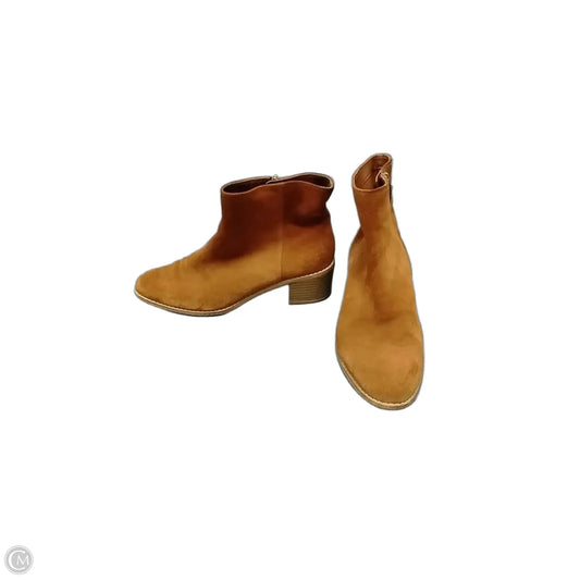Boots Ankle Heels By Clarks In Tan, Size: 9.5