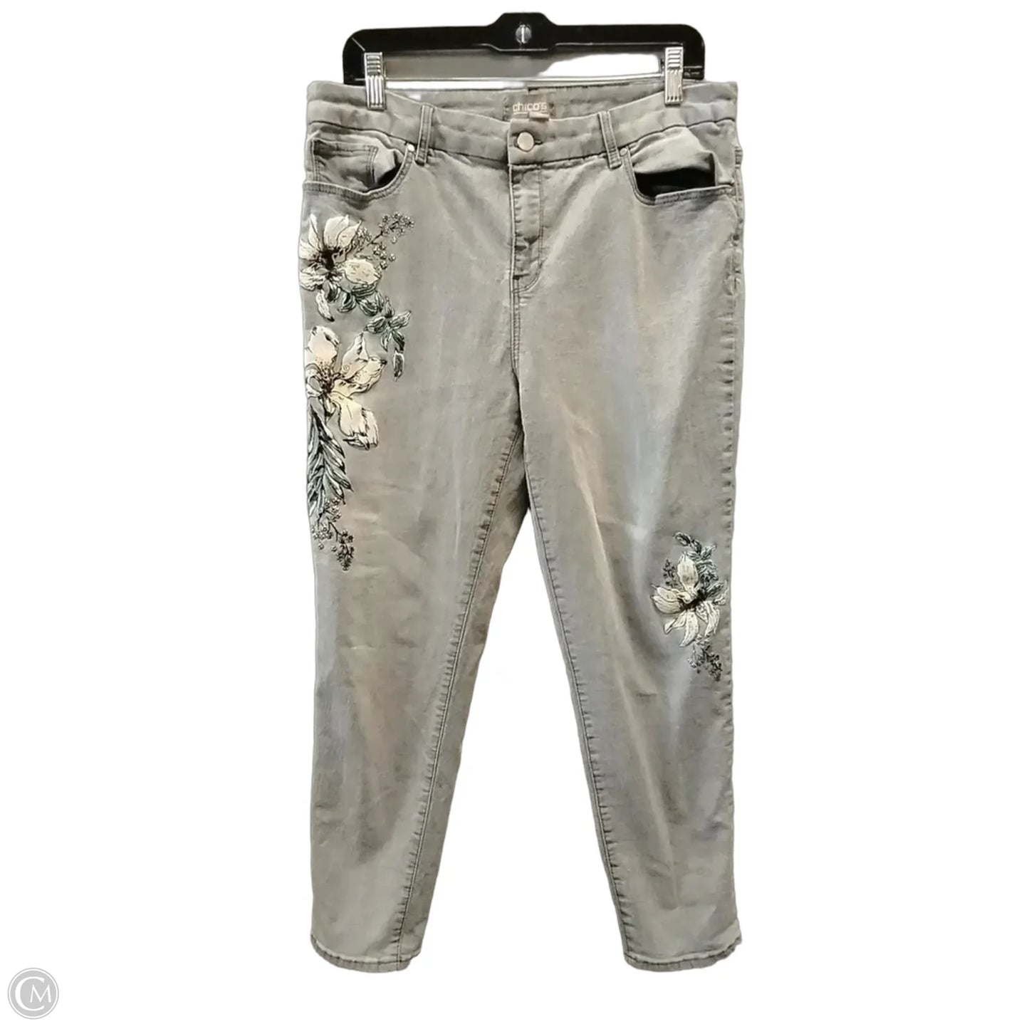 Jeans Straight By Chicos In Grey, Size: 14