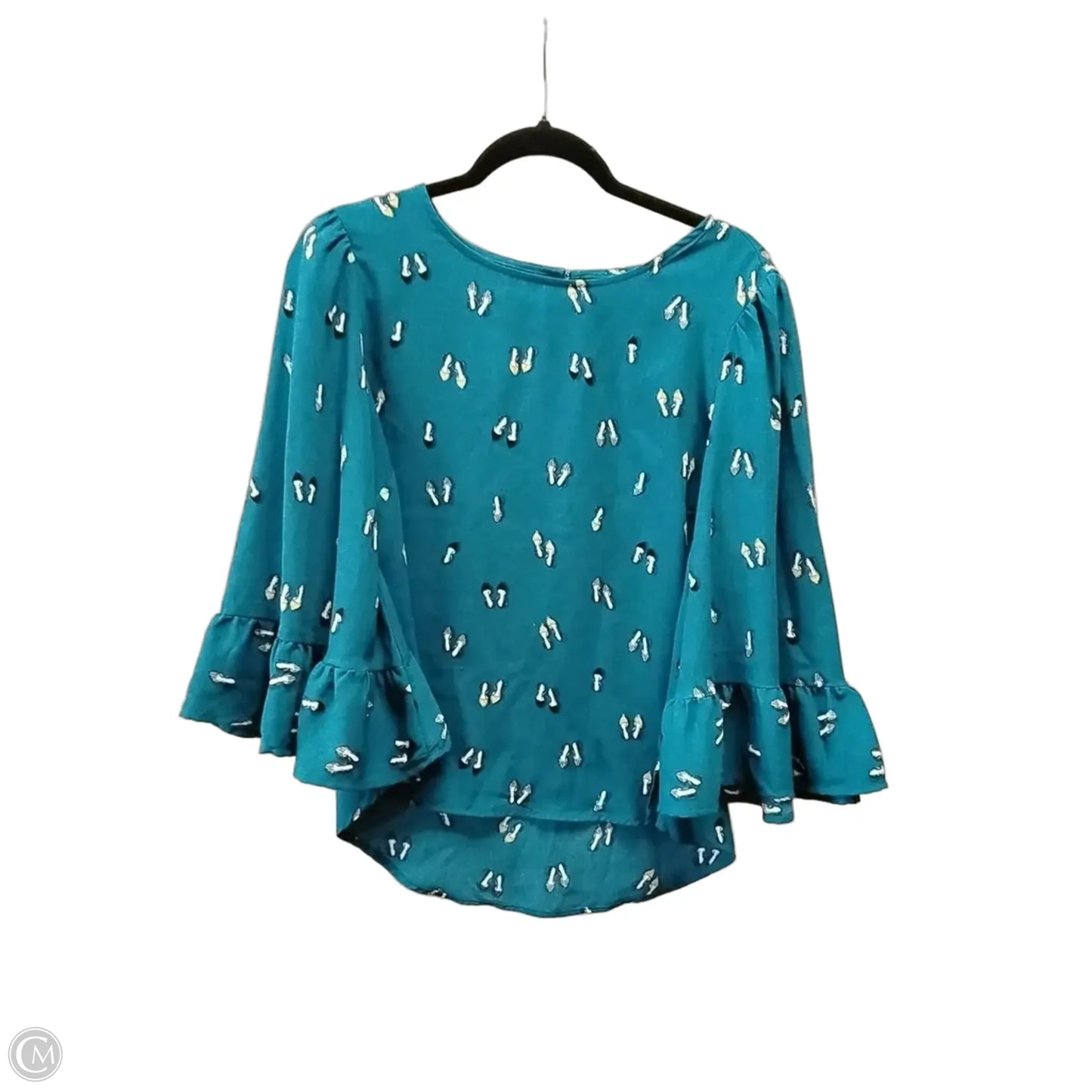 Blouse Long Sleeve By Apt 9 In Teal, Size: M