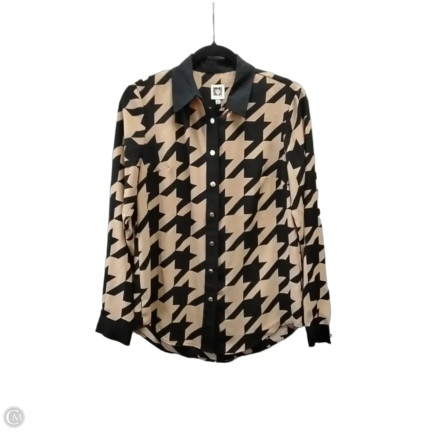 Blouse Long Sleeve By Anne Klein In Chevron Pattern, Size: S