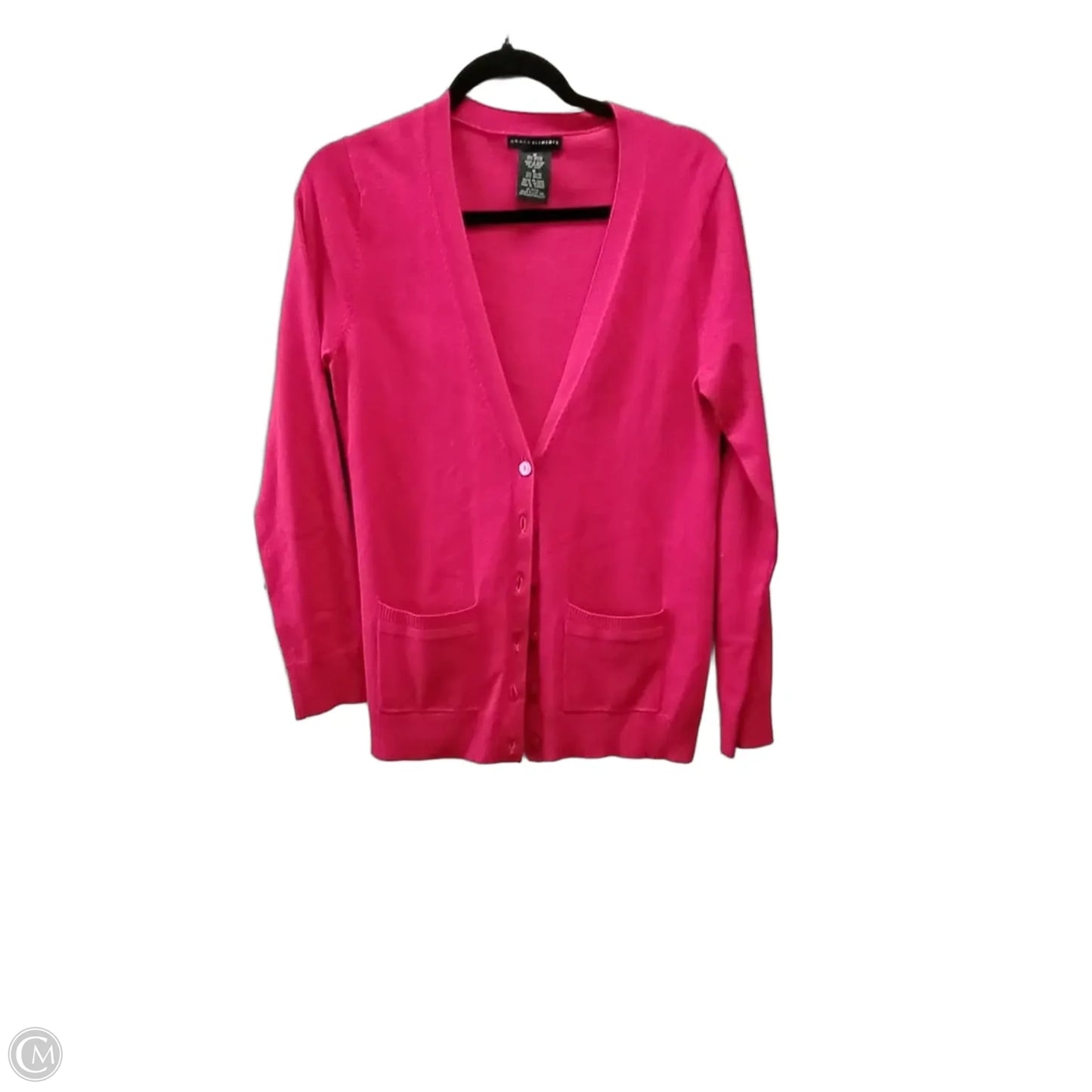 Cardigan By Grace Elements In Pink, Size: M