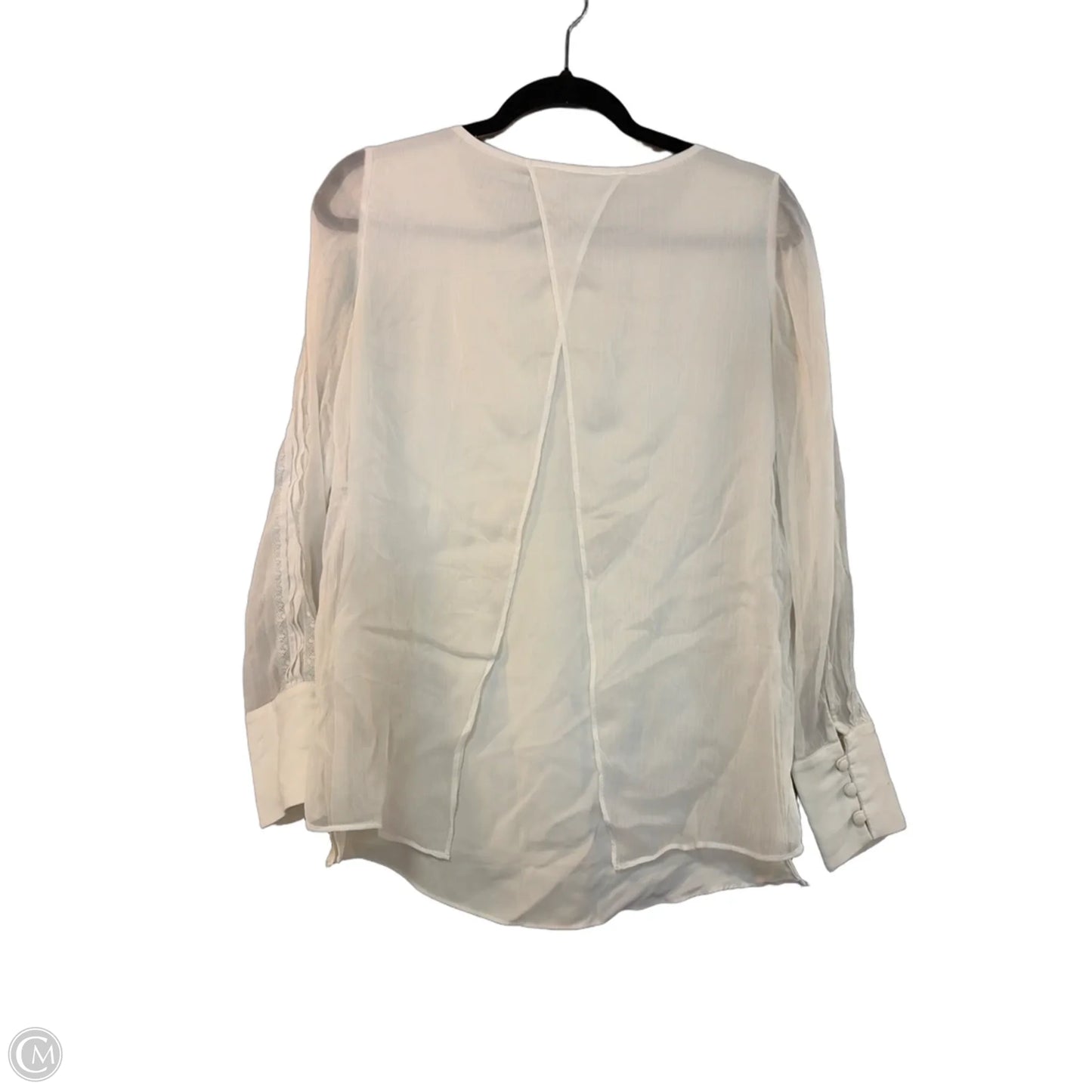 Blouse Long Sleeve By White House Black Market In Cream, Size: Xs