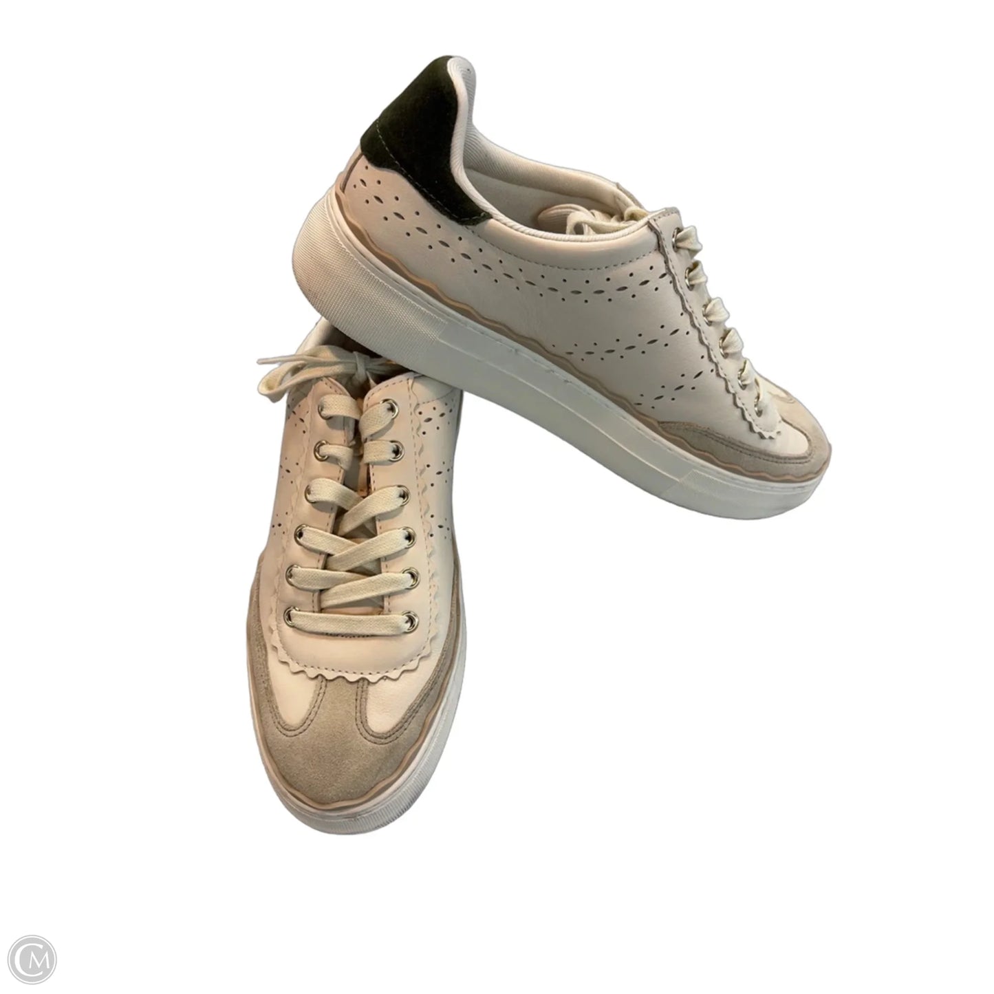 Shoes Sneakers By Vince Camuto In Cream & Green, Size: 8.5