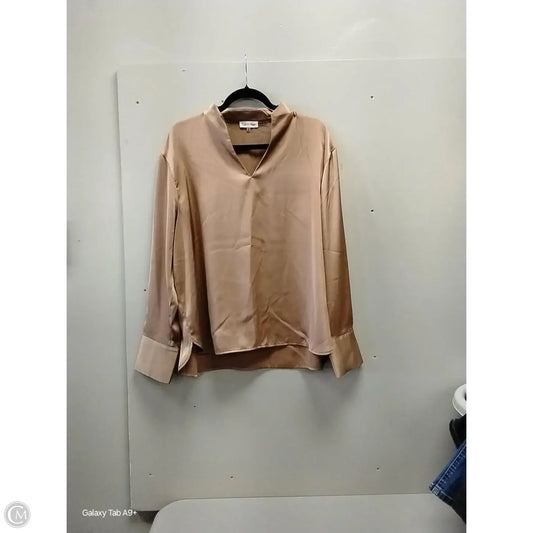 Blouse Long Sleeve By Calvin Klein In Bronze, Size: Xl