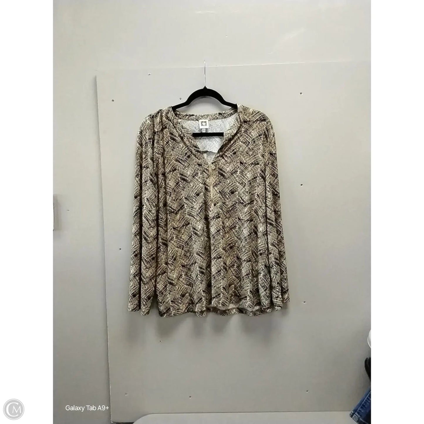 Blouse Long Sleeve By Anne Klein In Animal Print, Size: Xl