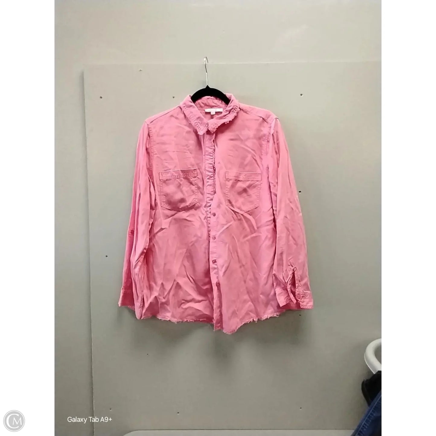 Blouse Long Sleeve By Chicos In Pink, Size: L