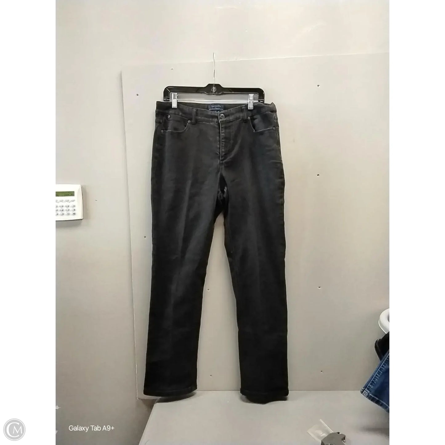 Jeans Straight By Talbots In Black Denim, Size: 12