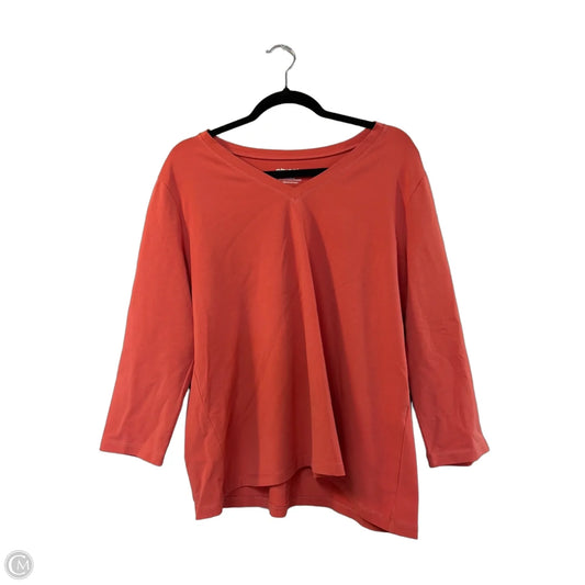 Top Long Sleeve Basic By Chicos In Peach, Size: Xl