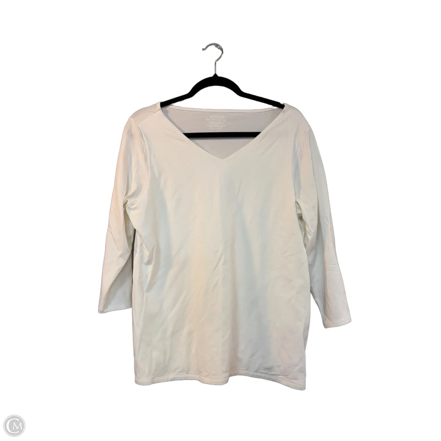 Top Long Sleeve Basic By Chicos In Cream, Size: L