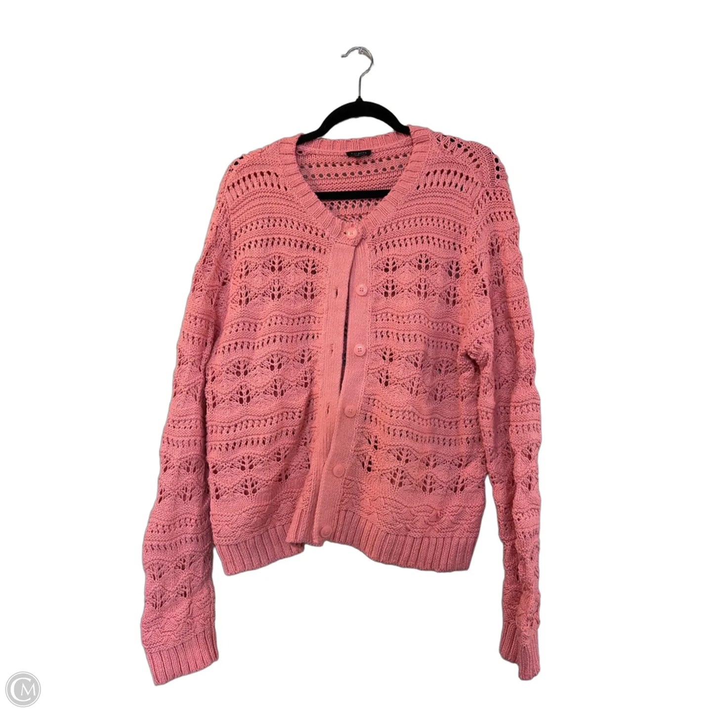 Sweater Cardigan By Talbots In Pink, Size: L
