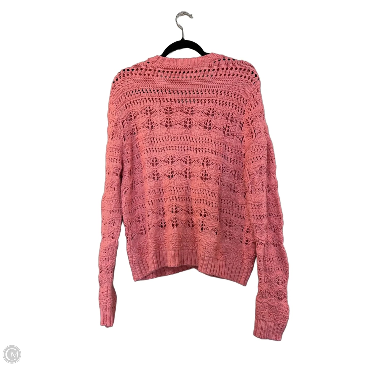 Sweater Cardigan By Talbots In Pink, Size: L