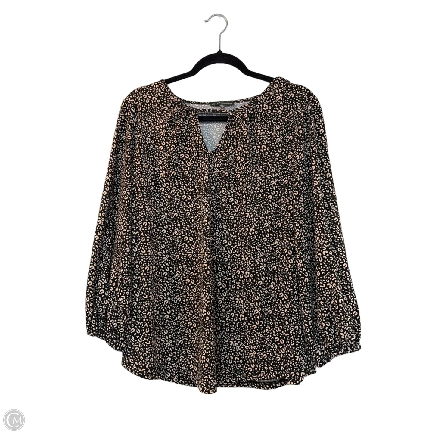 Blouse Long Sleeve By Adrianna Papell In Animal Print, Size: Xl