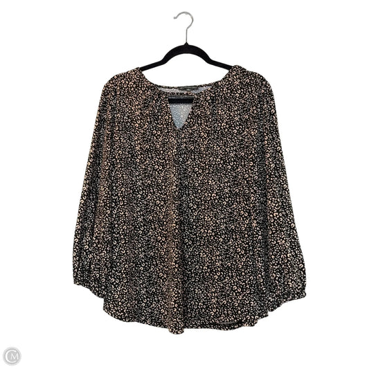 Blouse Long Sleeve By Adrianna Papell In Animal Print, Size: Xl