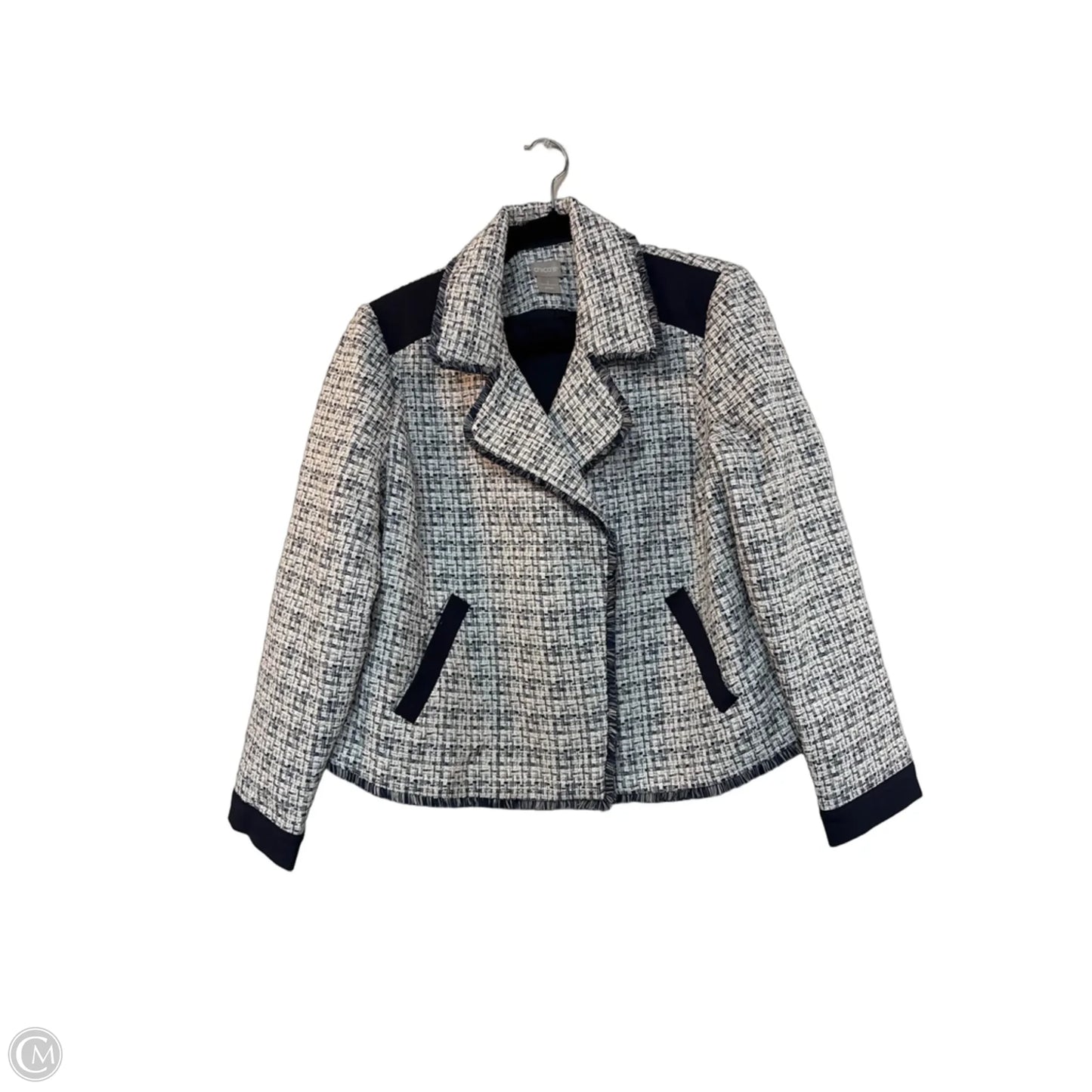 Jacket Other By Chicos In Blue & White, Size: L