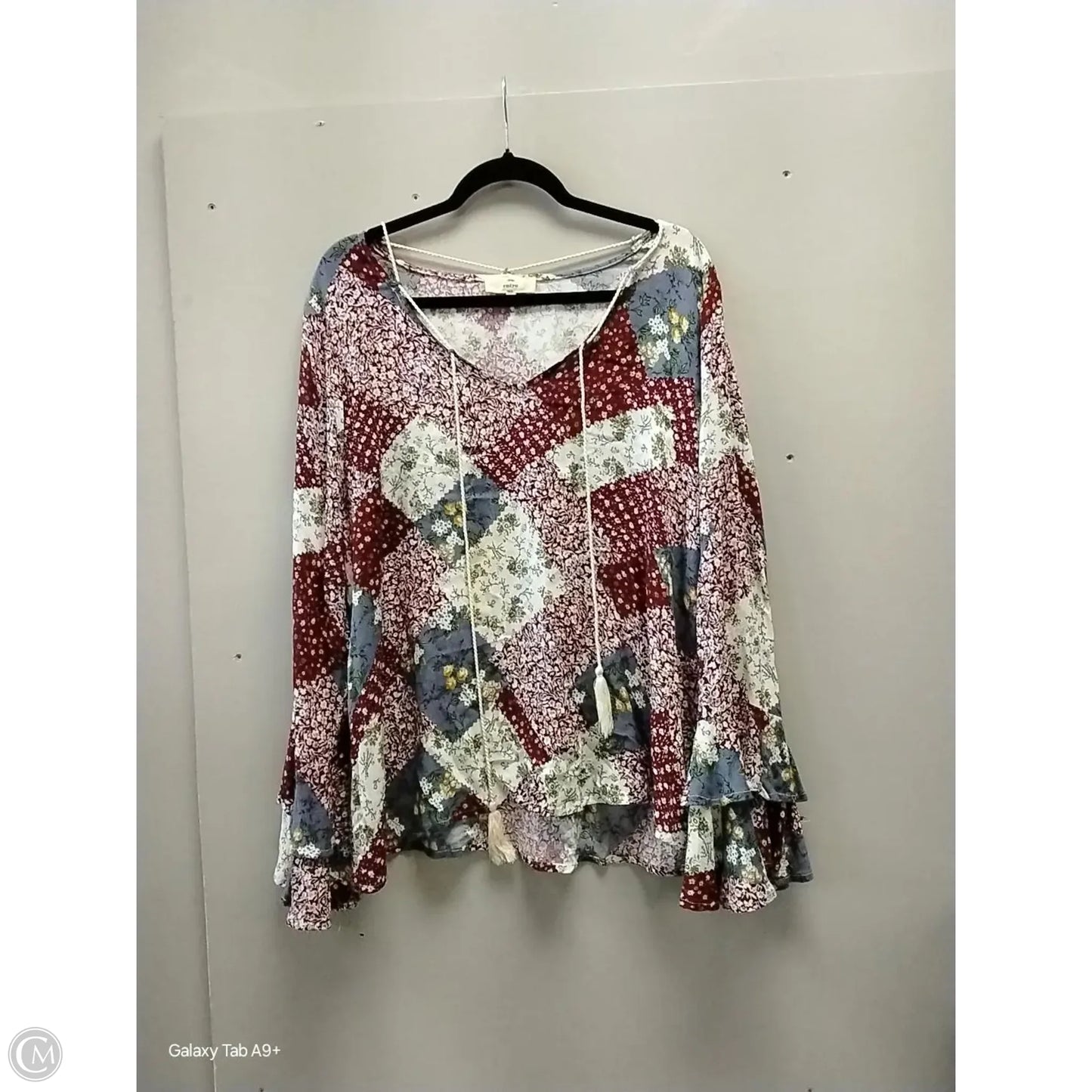 Blouse Long Sleeve By Entro In Floral Print, Size: L