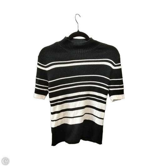 Sweater Short Sleeve By Worthington In Black & White, Size: M