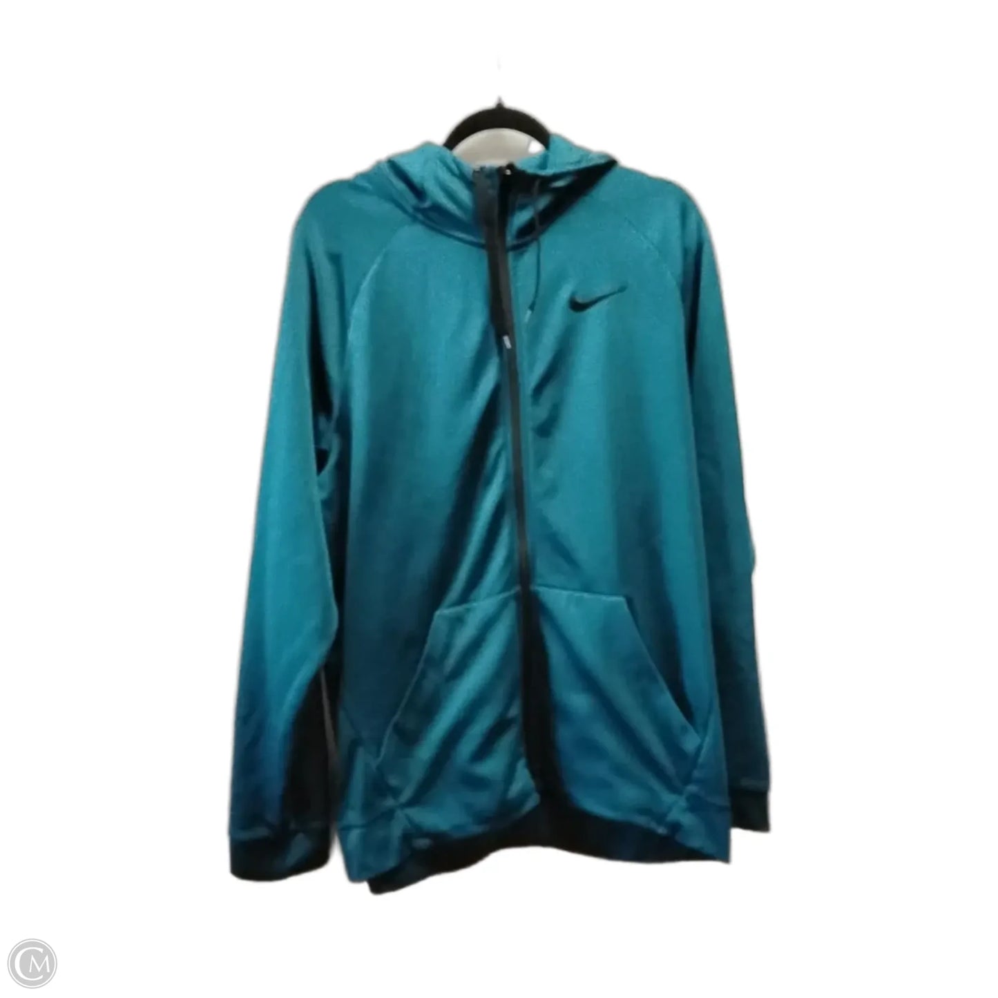 Athletic Top Long Sleeve Hoodie By Nike Apparel In Green, Size: L