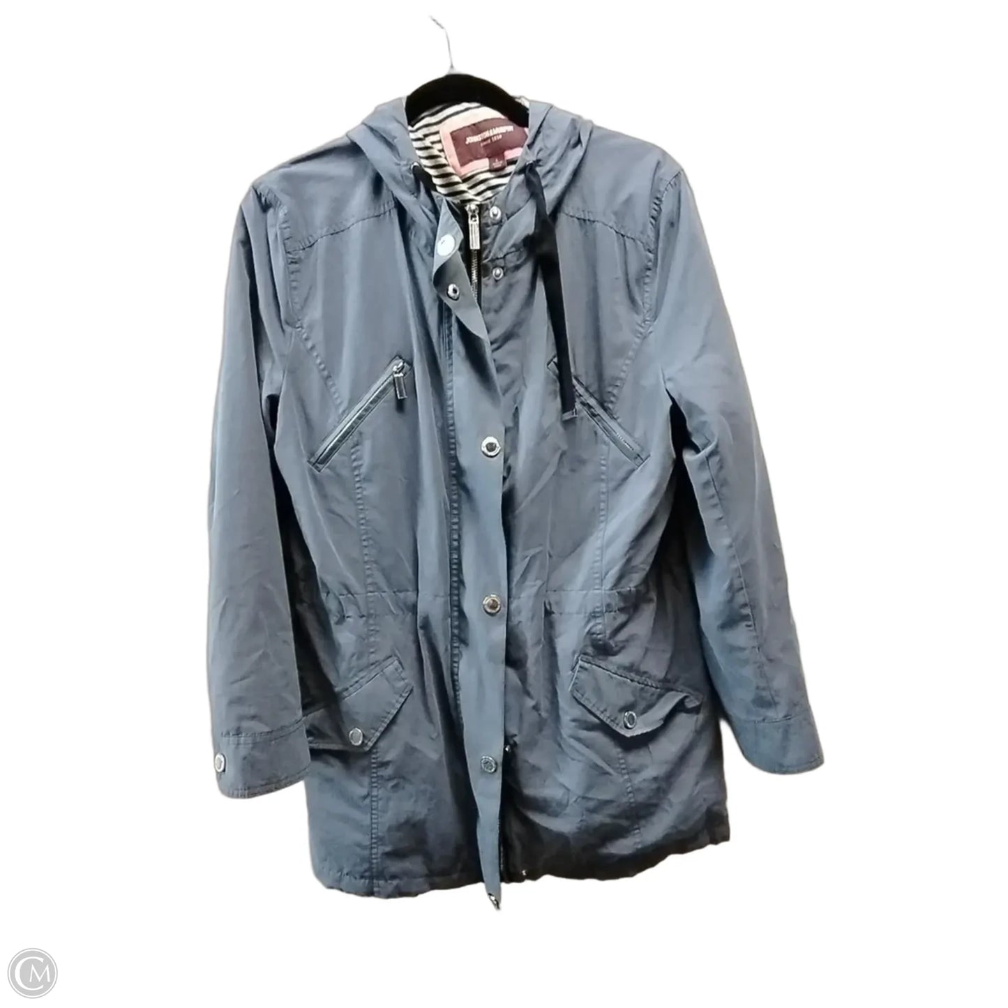 Jacket Windbreaker By Johnston & Murphy In Blue, Size: L