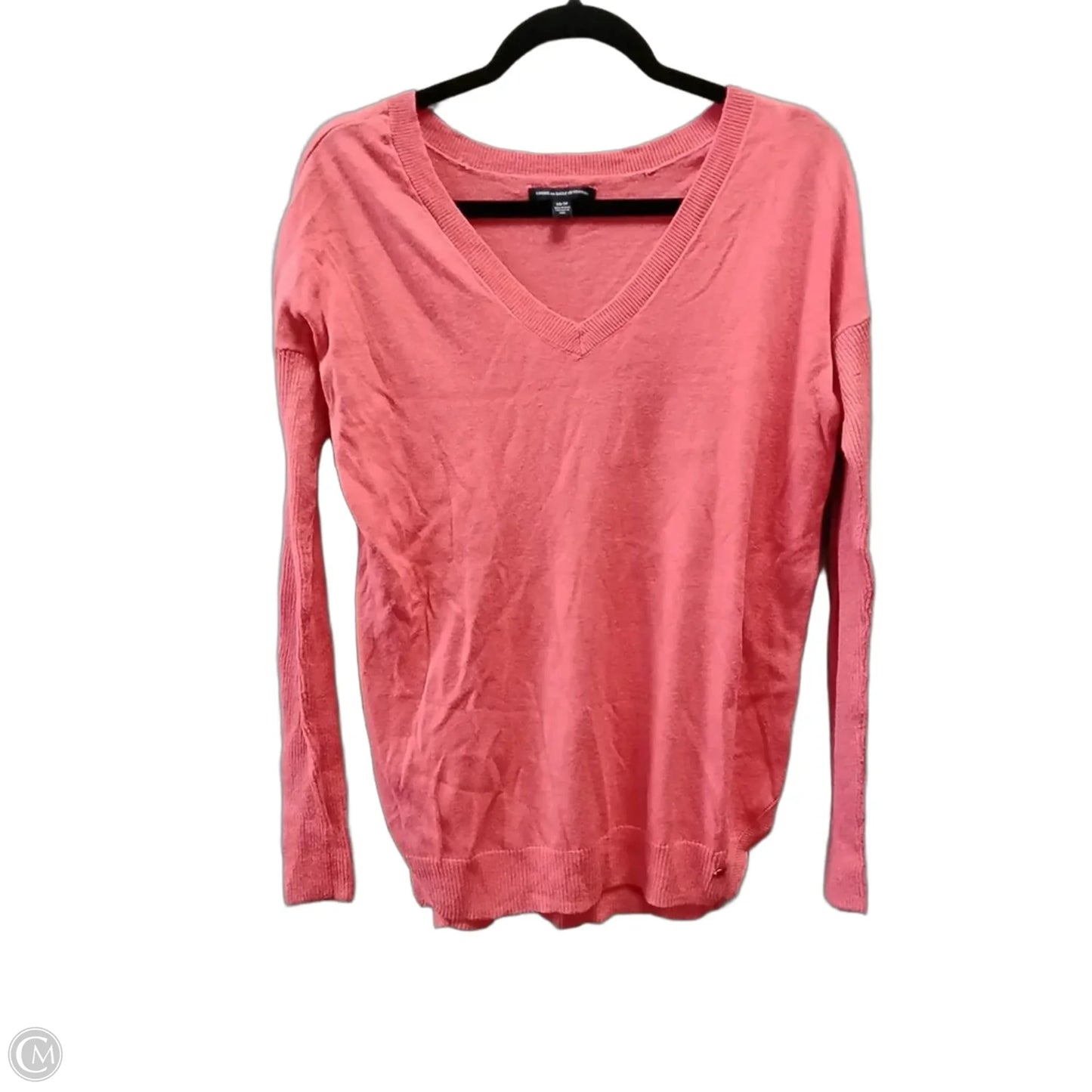 Top Long Sleeve Basic By American Eagle In Pink, Size: Xs