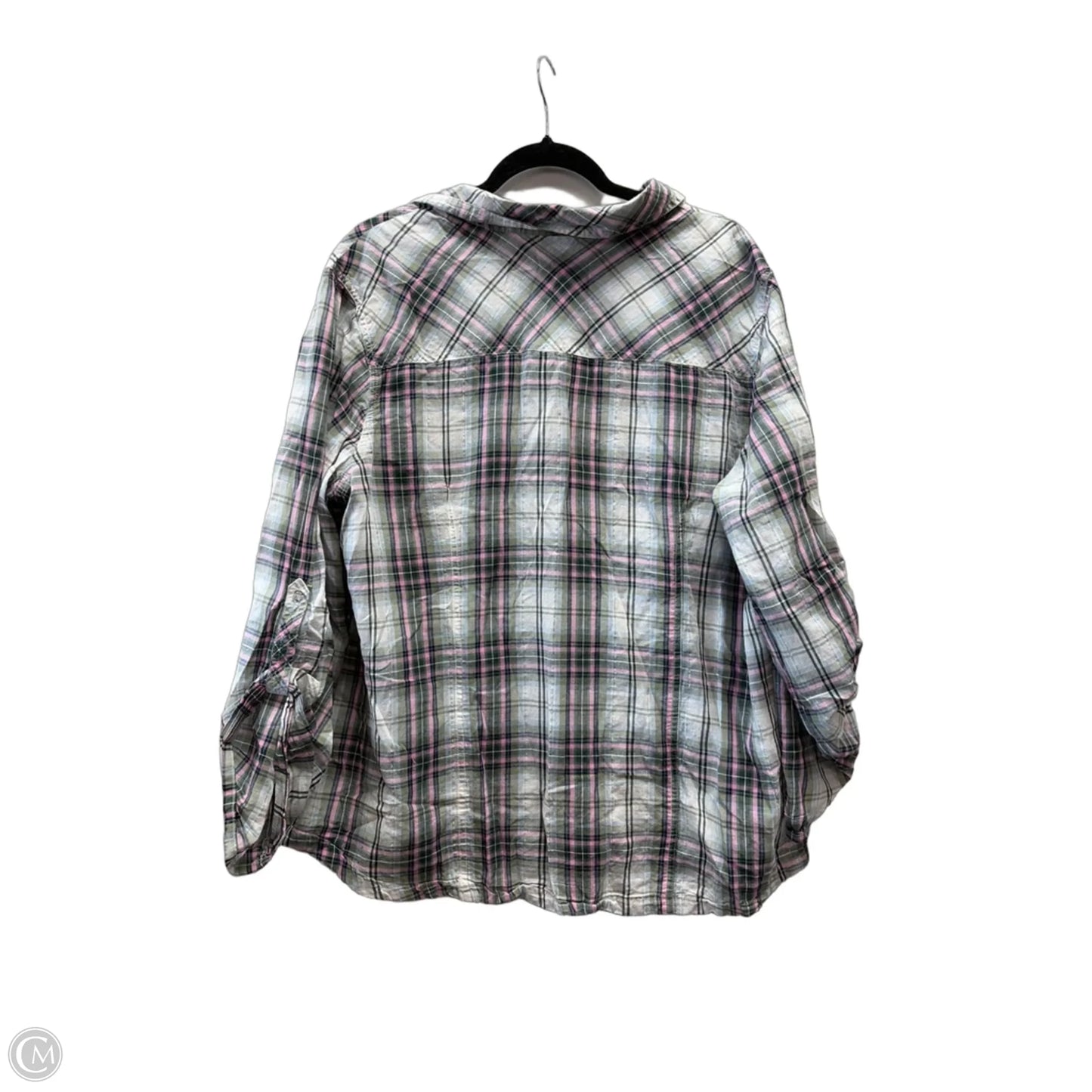 Blouse Long Sleeve By Cato In Plaid Pattern, Size: 3x