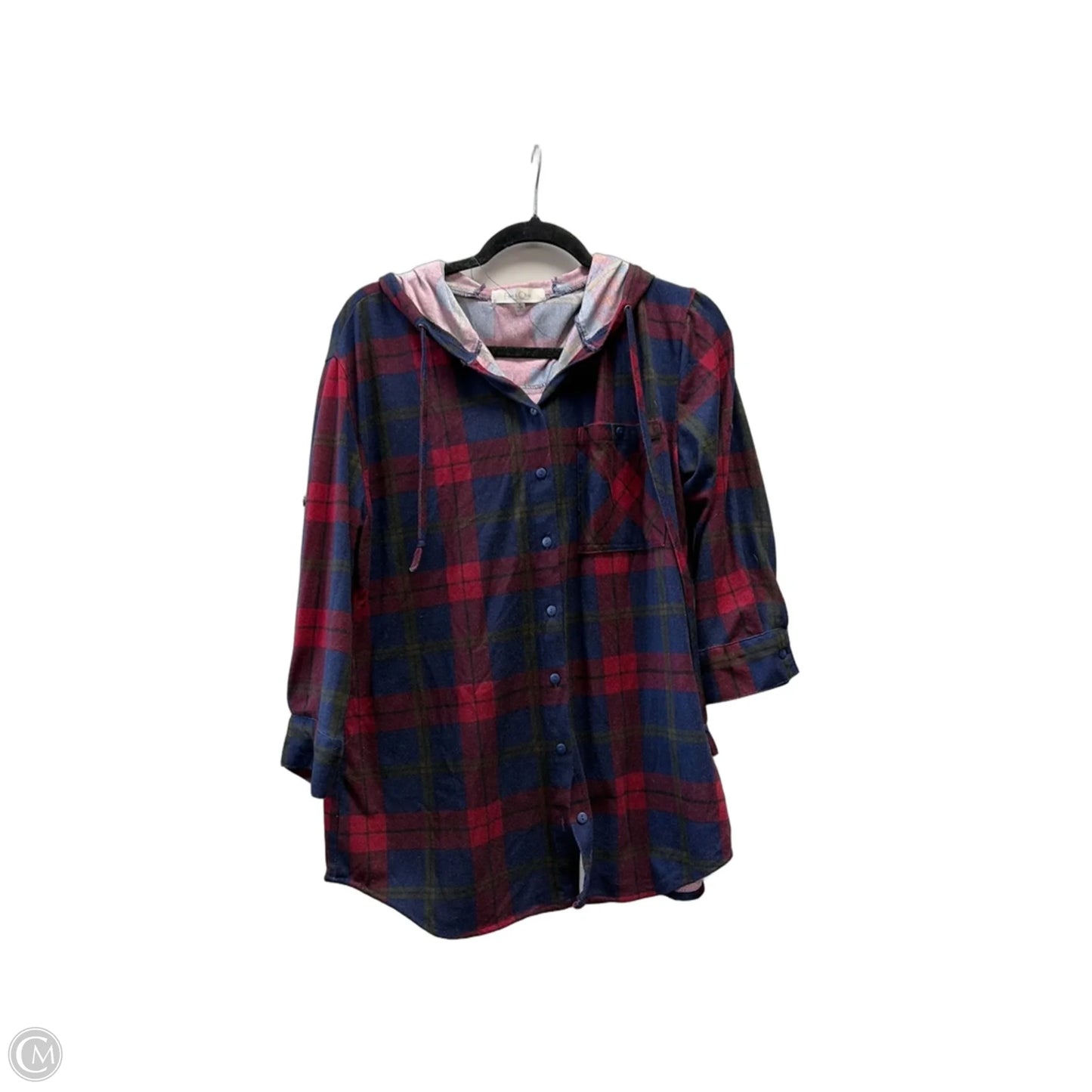 Sweatshirt Hoodie By Eden & Olivia In Checkered Pattern, Size: M