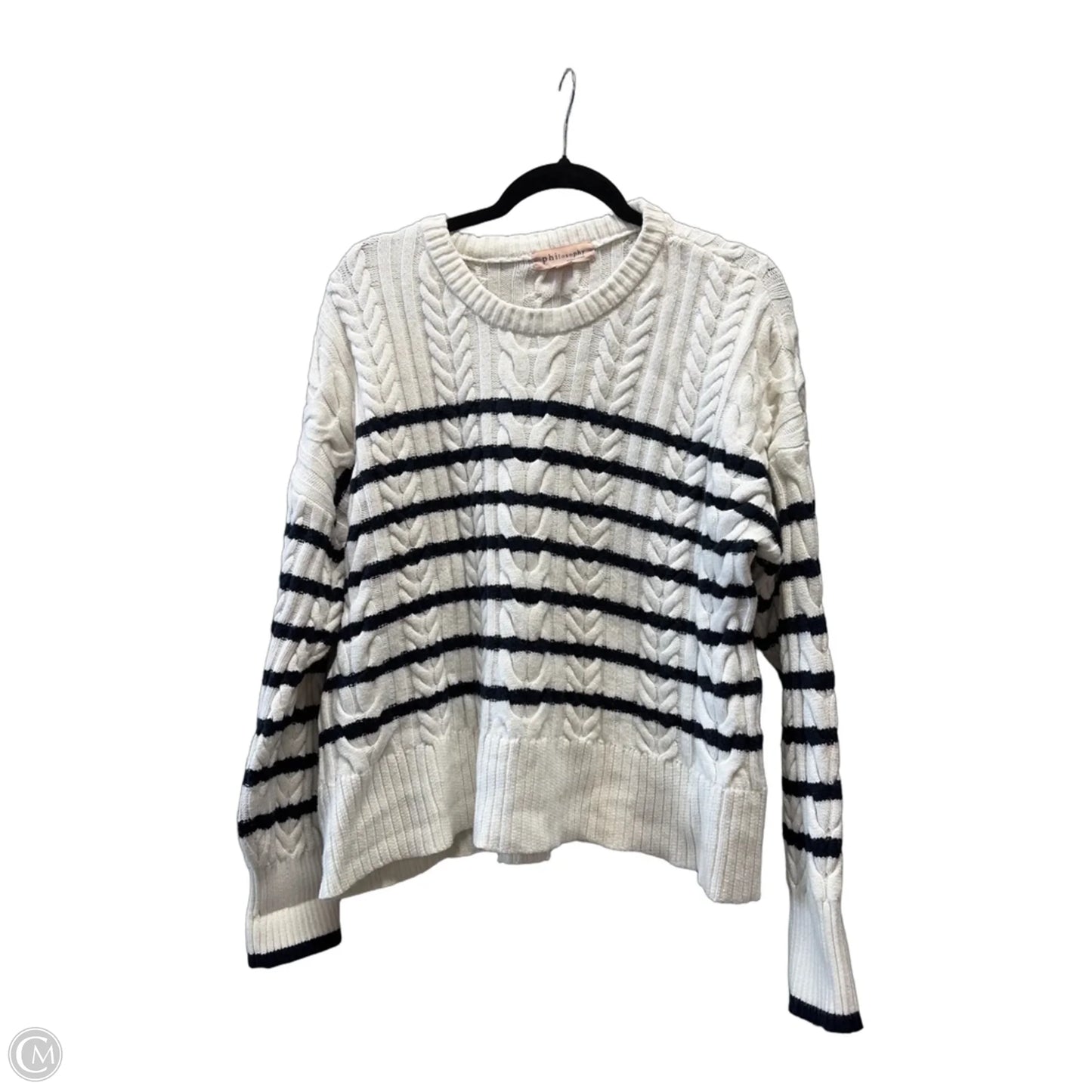 Sweater By Philosophy In Striped Pattern, Size: Xl