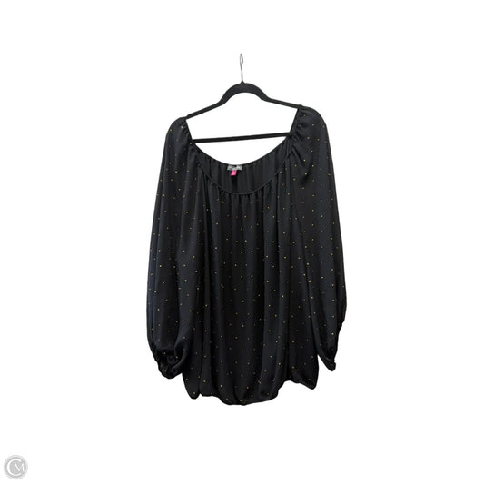 Blouse Long Sleeve By Vince Camuto In Black & Orange, Size: 3x