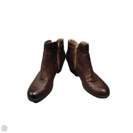 Boots Ankle Heels By Montana West In Brown, Size: 9.5