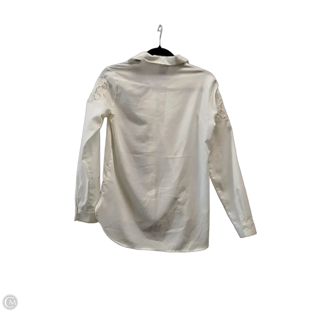 Blouse Long Sleeve By H&m In Cream, Size: S